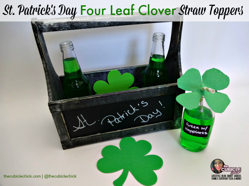 Four Leaf Clover, St. Patrick's Day, 4 Leaf Clover, Glitter Look Themed  20oz Stainless Steel Tumbler With Slider Lid and Straw, Irish Luck 