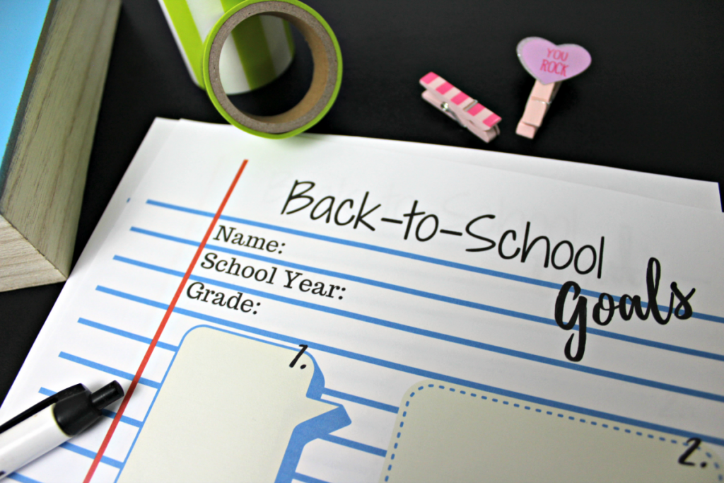 Back to School Goals Printable Worksheet