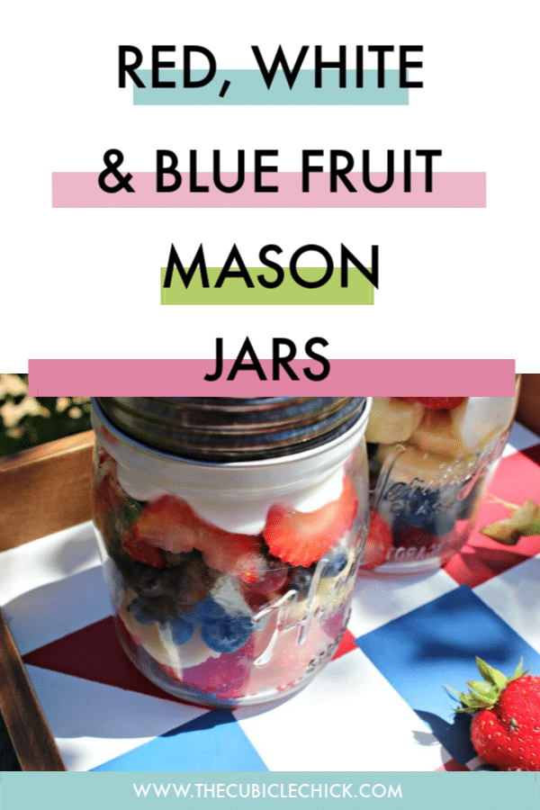 Help make yout holiday even more festive with my healthy Red White and Blue Mason Jars that are easy to create and make portable yumminess.